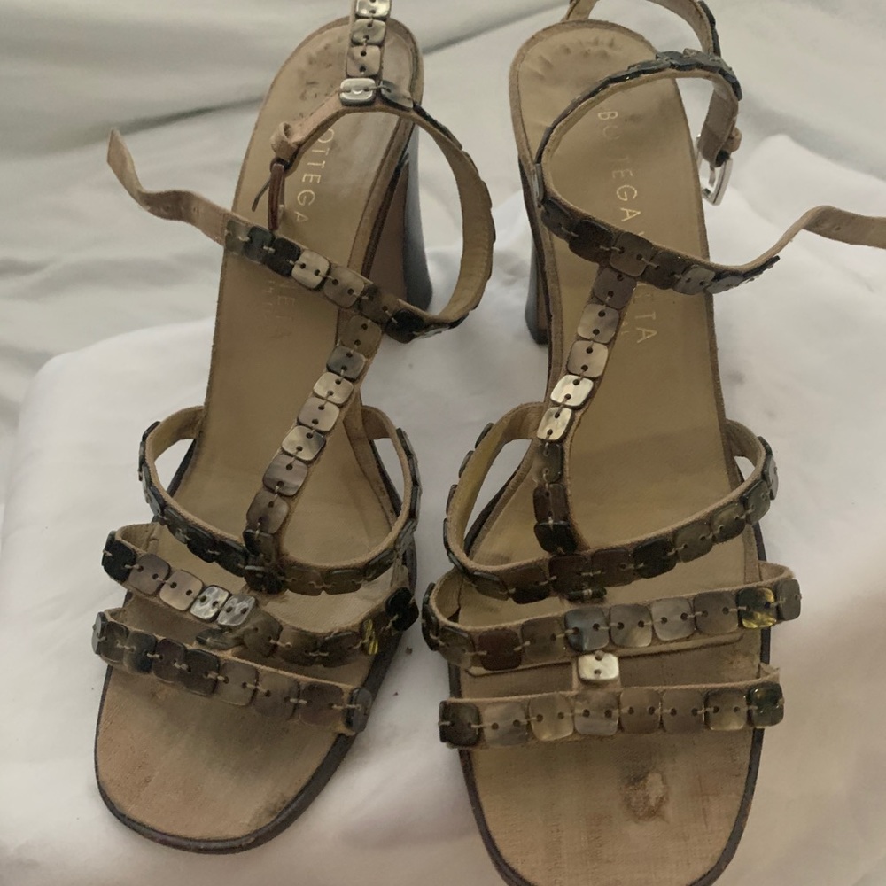 Bottega Veneta Leather Sandals with Ankle Strap